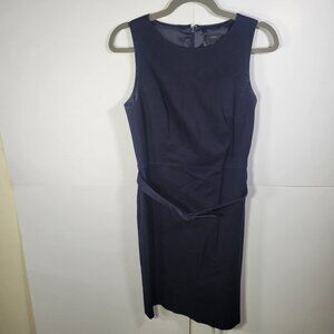 J.Crew Women Sleeveless Navy Sheath Dress With Belt Size 4